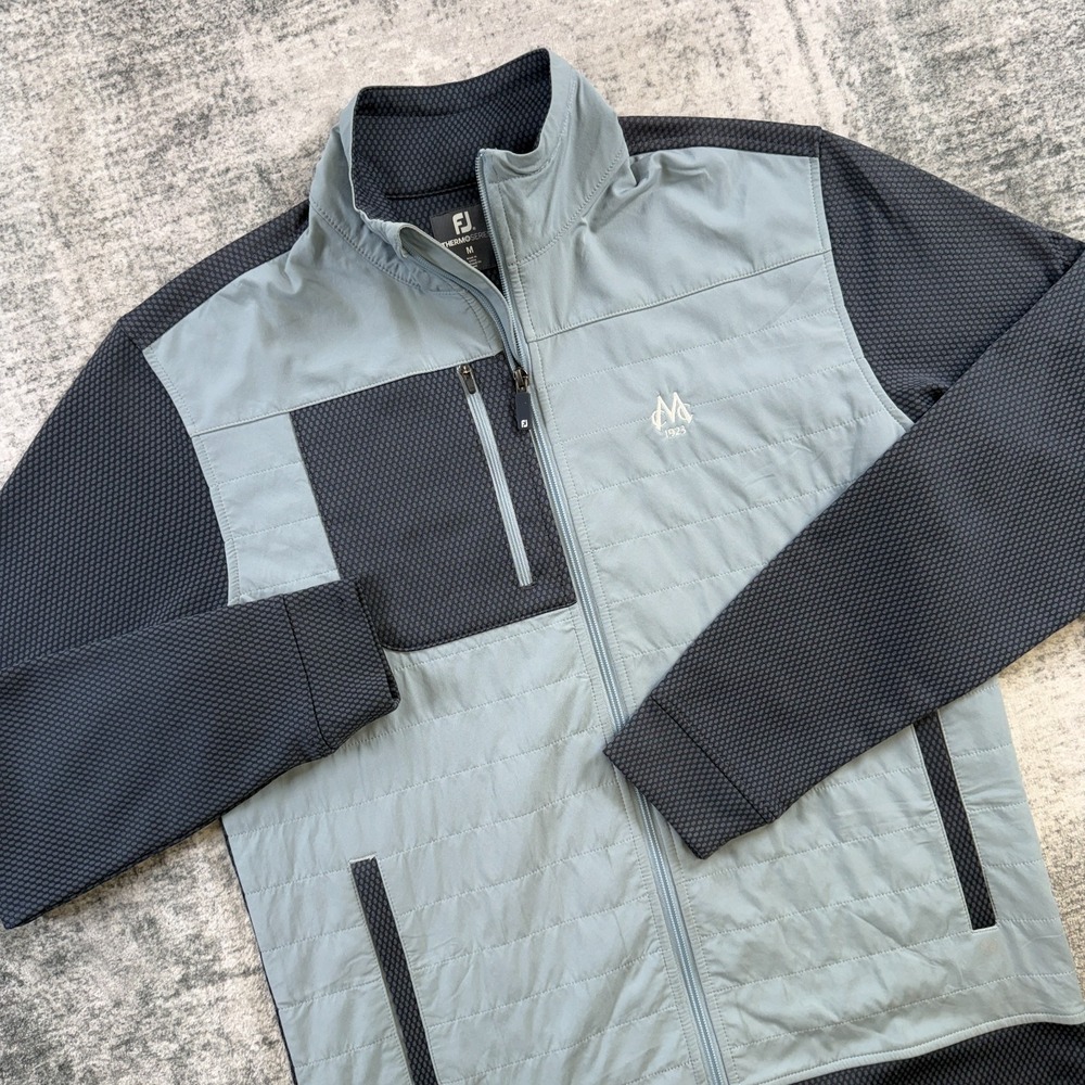 FootJoy Jacket Mens Medium Thermo Series Hybrid Golf Blue Full Zip Layer Stretch